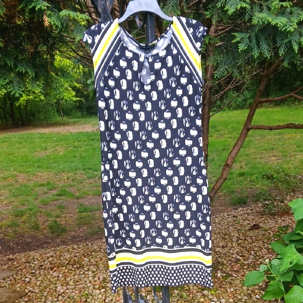TRIBAL Brand Womens Black (Optic) Cap Sleeve Tunic Dress Size Small